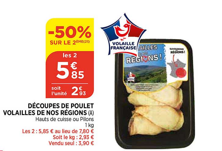 découpes de poulet volailles de nos régions