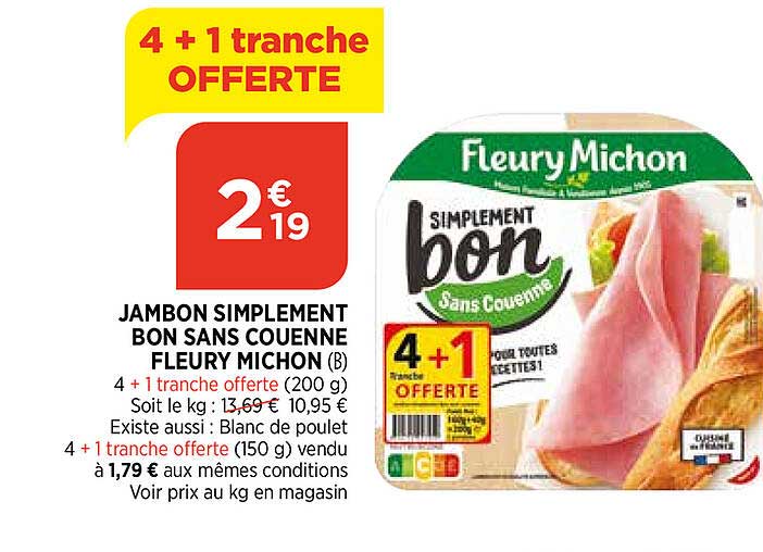 jambon simplement bon sans couenne fleury michon