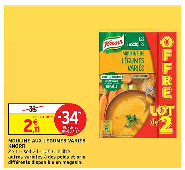 mouliné aux légumes variés knorr