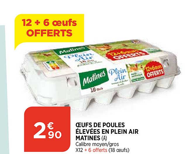 oeufs de poules élevées en plein air matines