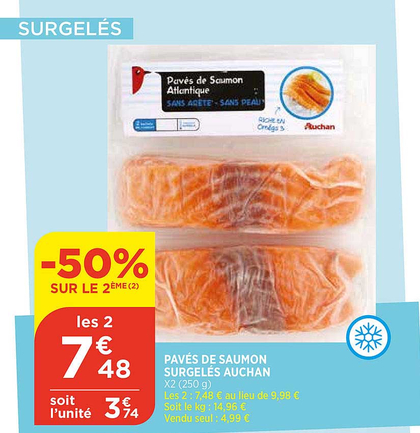 Pavés De Saumon Surgelés Auchan