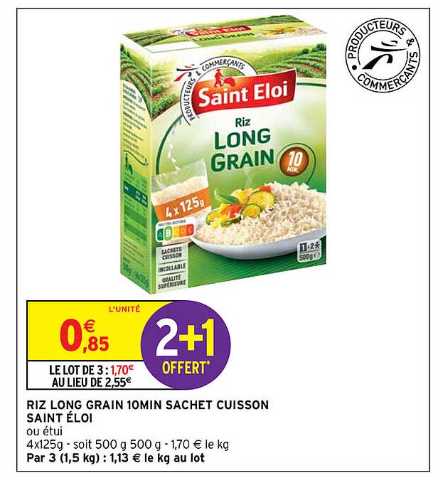 riz long grain 10min sachet cuisson saint éloi