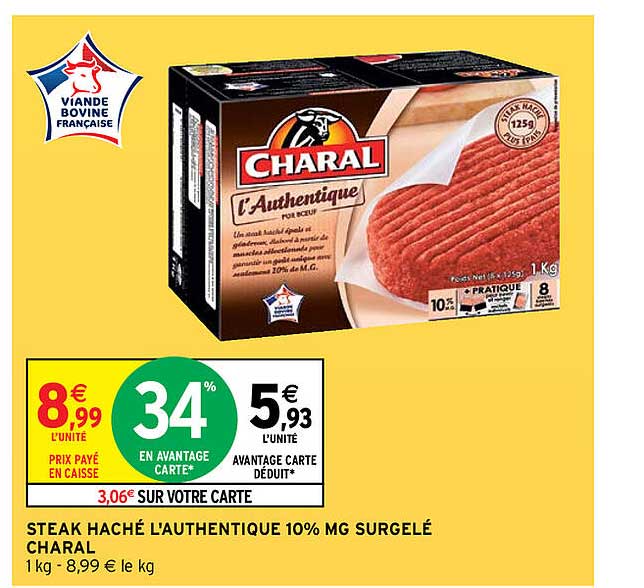 Steak Haché L'authentique 10% Mg Surgelé Charal