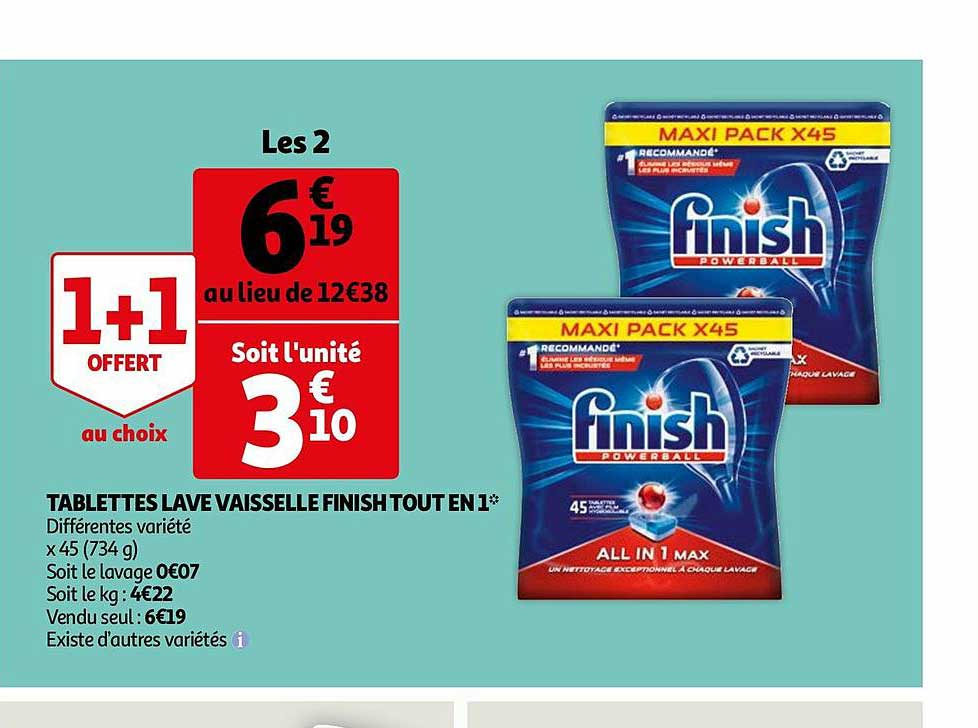 tablettes lave vaisselle finish tout en 1