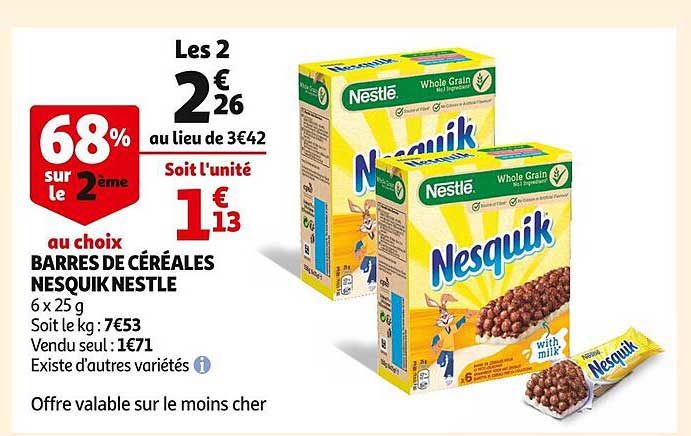 Barres De Céréales Nesquik Nestlé