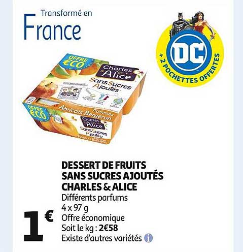 Dessert De Fruits Sans Sucres Ajoutés Charles & Alice