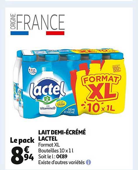 lait demi-écrémé lactel
