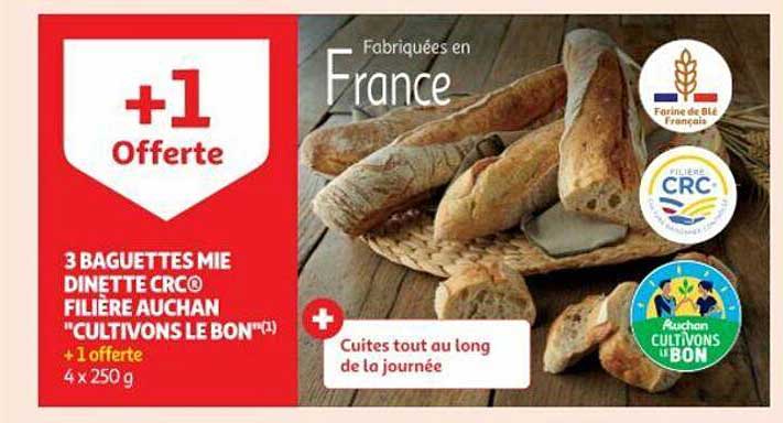 3 baguettes mie dinette crc filière auchan "cultivons le bon"
