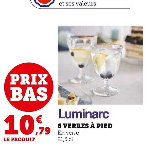 6 Verres à Pied Luminarc