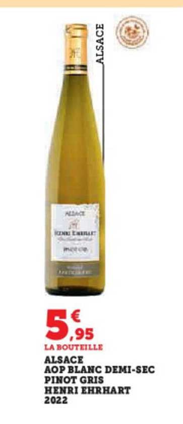 alsace aop blanc demi-sec pinot gris henri ehrhart 2022