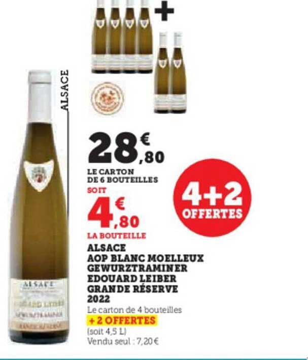 alsace aop blanc moelleux gewurztraminer édouard leiber grande réserve 2022