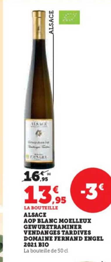 alsace aop blanc moelleux gewurztraminer vendanges tardives domaine fernand engel 2021 bio