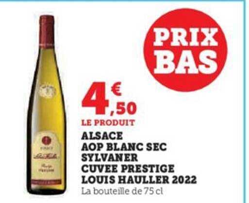 alsace aop blanc sec sylvaner cuvée prestige louis hauller 2022
