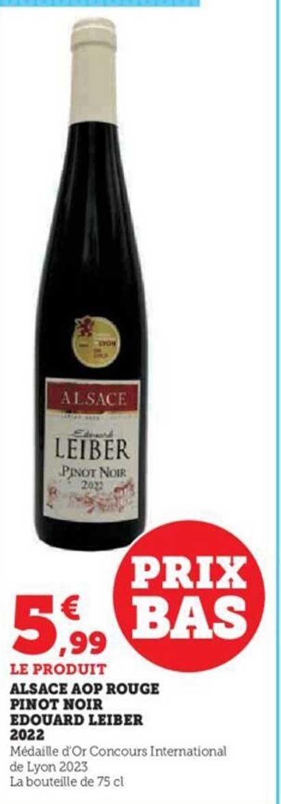 alsace aop rouge pinot noir édouard lieber 2023
