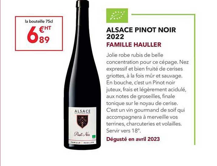alsace pinot noir 2022 famille hauller