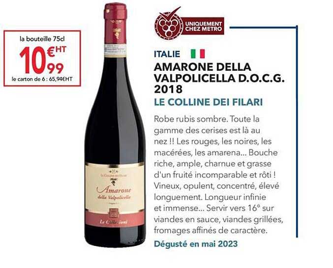 amarone della valpolicella d.o.c.g. 2018 le colline dei filari