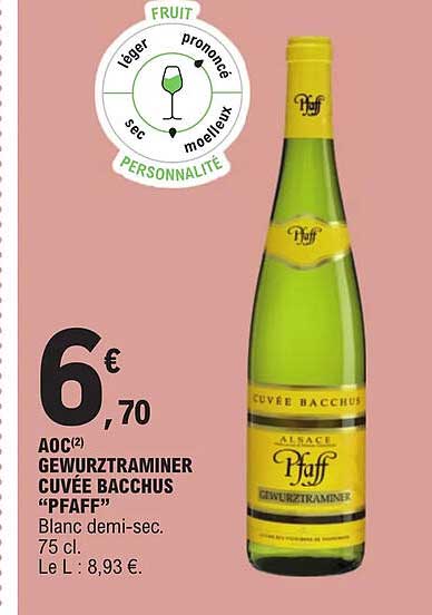 aoc gewurztraminer cuvée bacchus "pfaff"