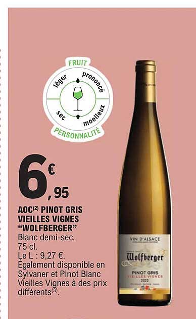 aoc pinot gris vieilles vignes "wolfberger"