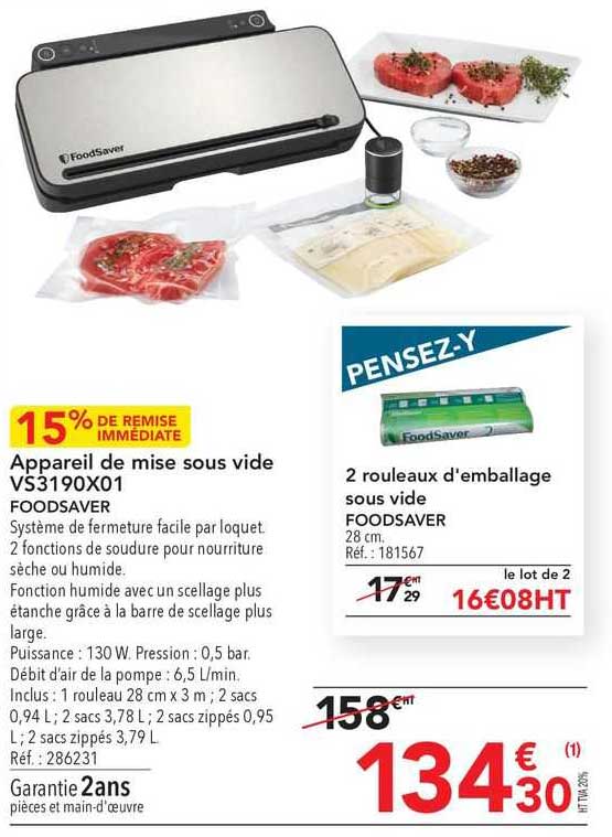 appareil de mise sous vide vs3190x01 foodsaver