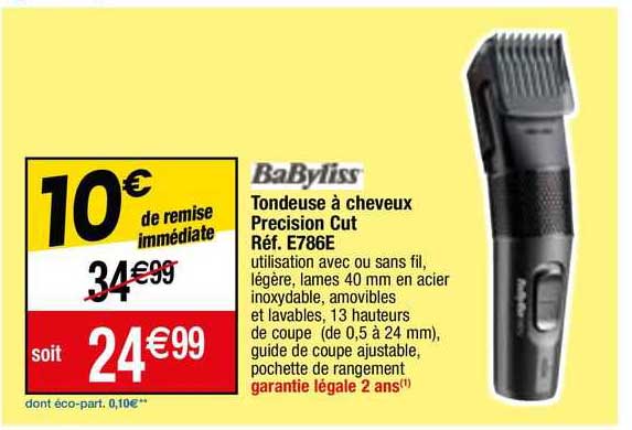 babyliss tondeuse à cheveux precision cut e786e