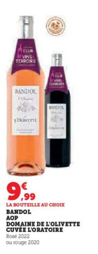 bandol aop domaine de l'olivette cuvée l'oratoire