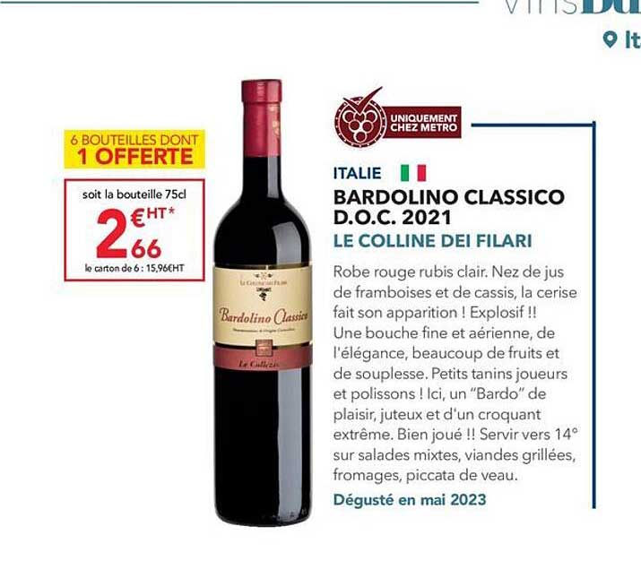 bardolino classico d.o.c. 2021 le colline dei filari