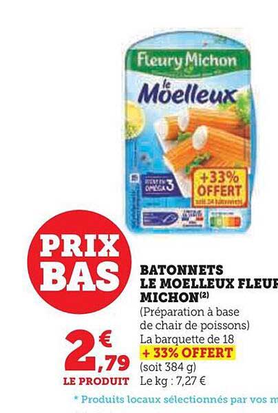 batonnets le moelleux fleur michon