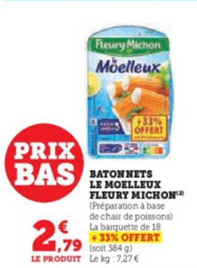 bâtonnets le moelleux fleury michon