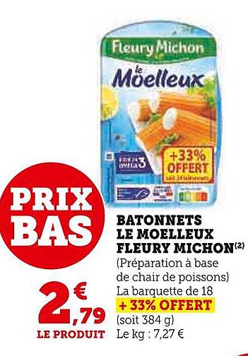bâtonnets le moelleux fleury michon
