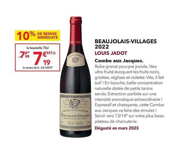 beaujolais-villages 2022 louis jadot combe aux jacques