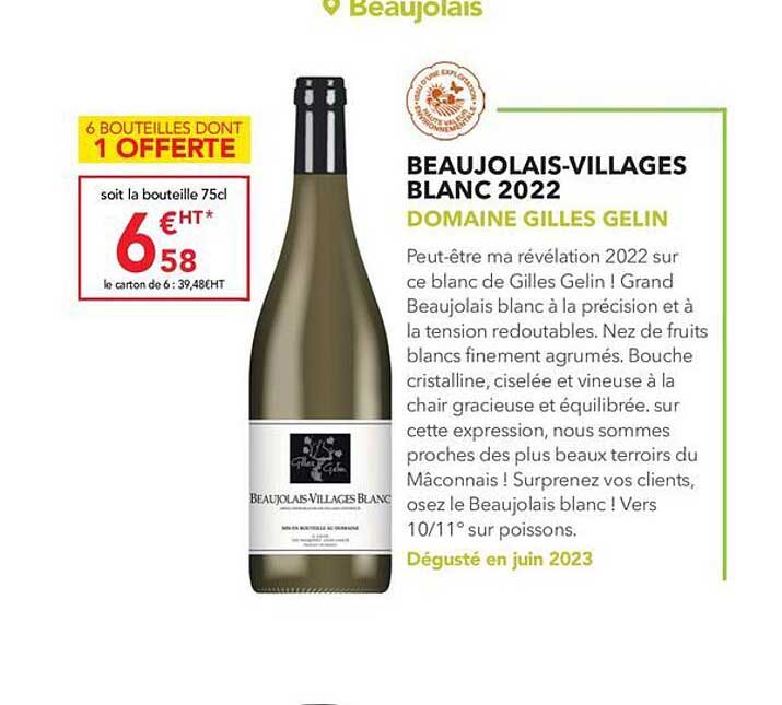beaujolais-villages blanc 2022 domaine gilles gelin