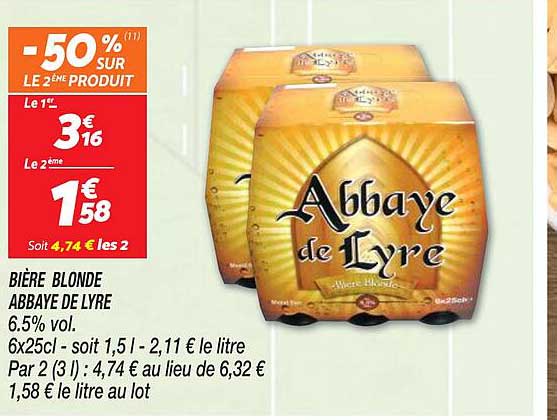 bière blonde abbaye de lyre