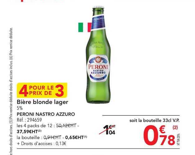bière blonde lager peroni nastro azzuro