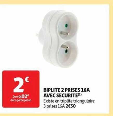 biplite 2 prises 16a avec sécurité
