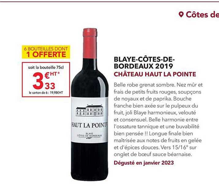blaye-côtes-de-bordeaux 2019 château haut la pointe