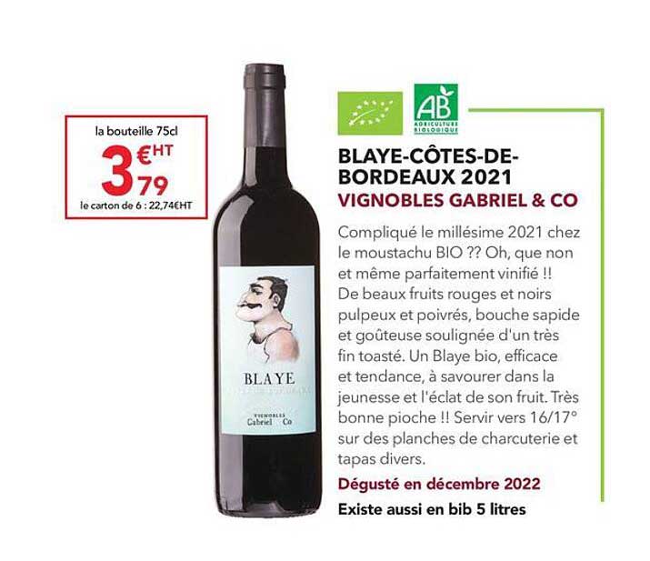 blaye-côtes-de-bordeaux 2021 vignobles gabriel & co