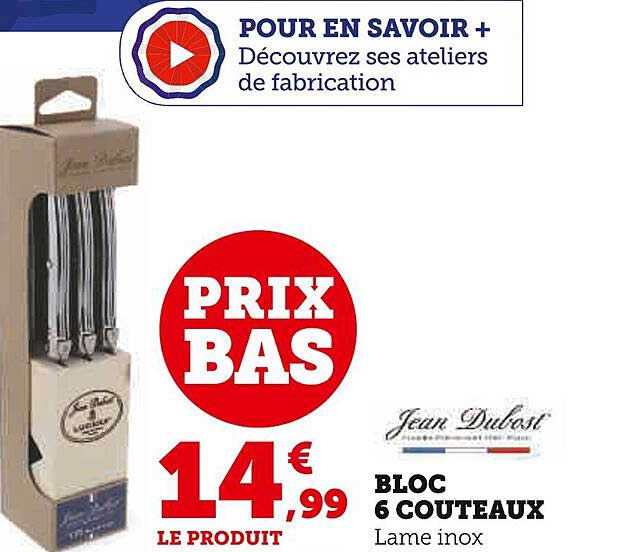 bloc 6 couteaux jean dubost