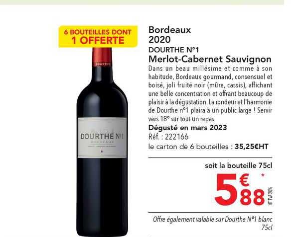 Bordeaux 2020 Dourthe N°1 Merlot-cabernet Sauvignon
