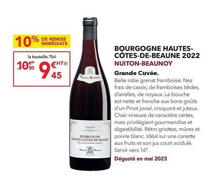bourgogne hautes-côtes-de-beaune 2022 nuiton-beaunoy grande cuvée
