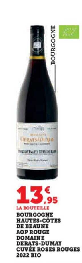 bourgogne hautes-côtes de beaune aop rouge domaine derats-dumay cuvée roses rouges 2022 bio