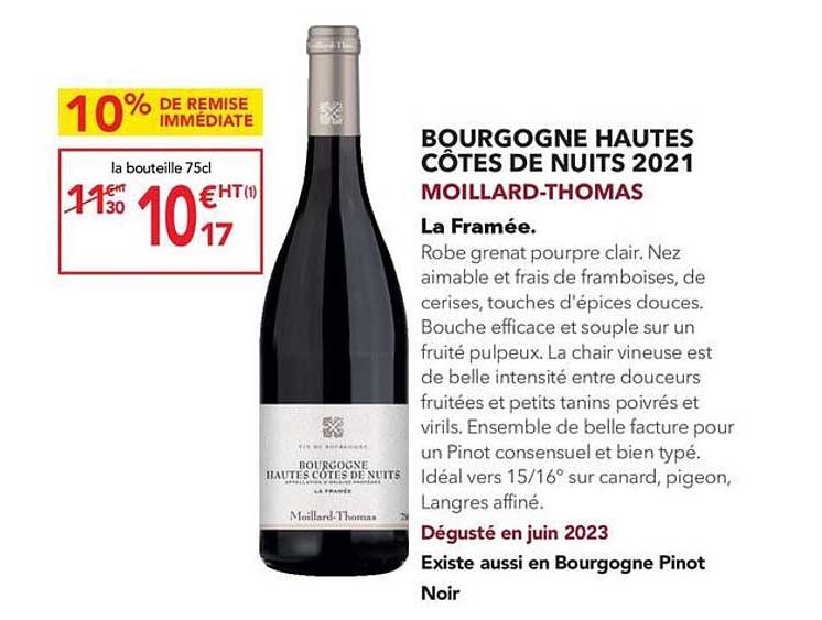 bourgogne hautes côtes de nuits 2021 moillard-thomas la framée