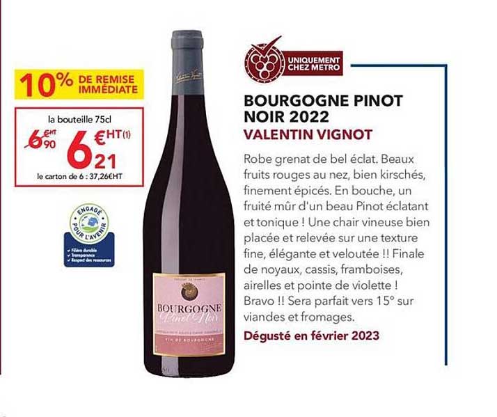 bourgogne pinot noir 2022 valentin vignot