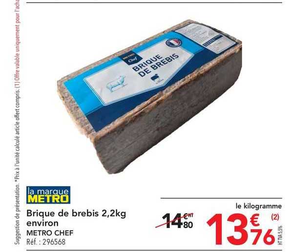 brique de brebis environ metro chef