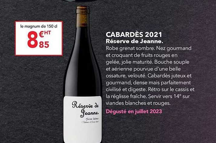 cabardès 2021 réserve de jeanne
