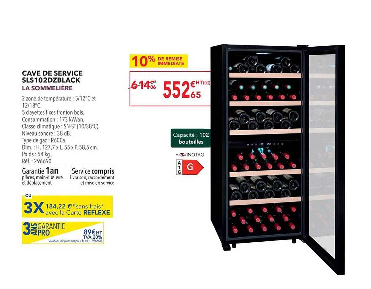 cave de service sls102dzblack la sommelière