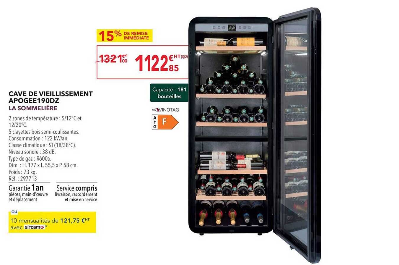 cave de vieillissement apogee190dz la sommelière