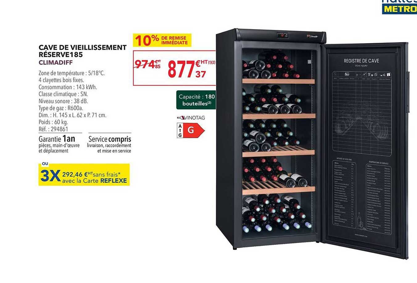 cave de vieillissement réserve185 climadiff