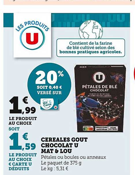 Cereales Gout Chocolat U Mat & Lou