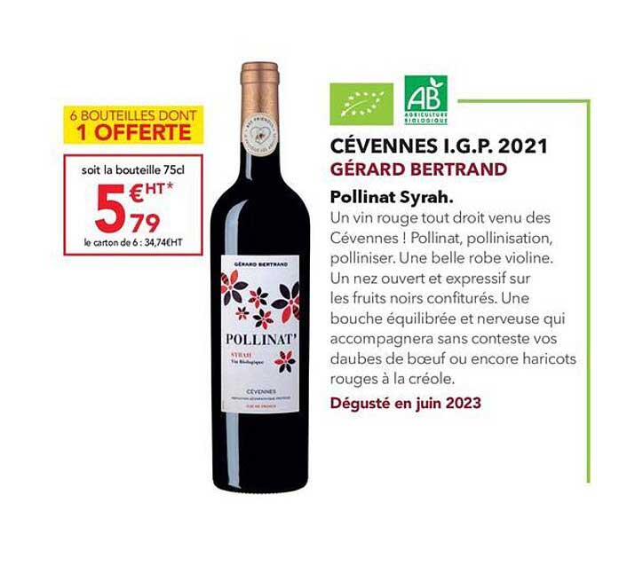 cévennes i.g.p. 2021 gérard bertrand pollinat syrah
