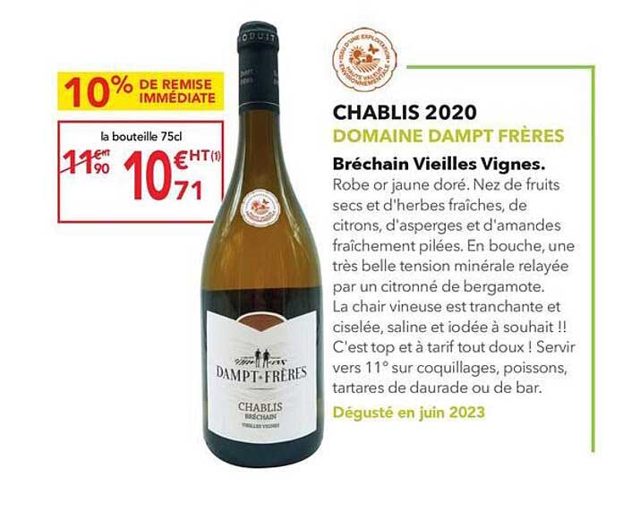 chablis 2020 domaine dampt frères